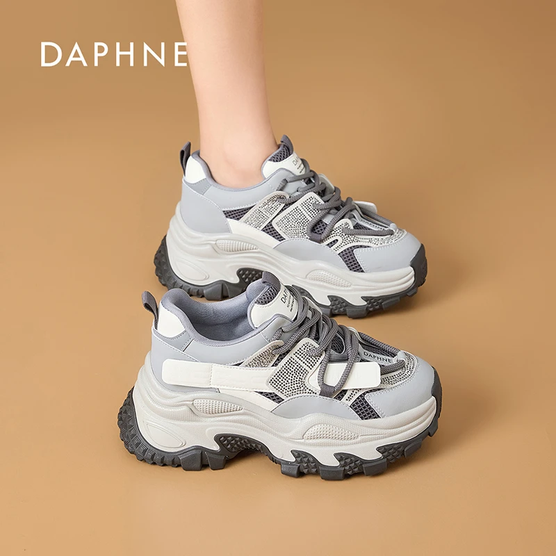Daphne/达芙妮女鞋2025秋老爹鞋网面透气运动舒适个性休闲百搭潮