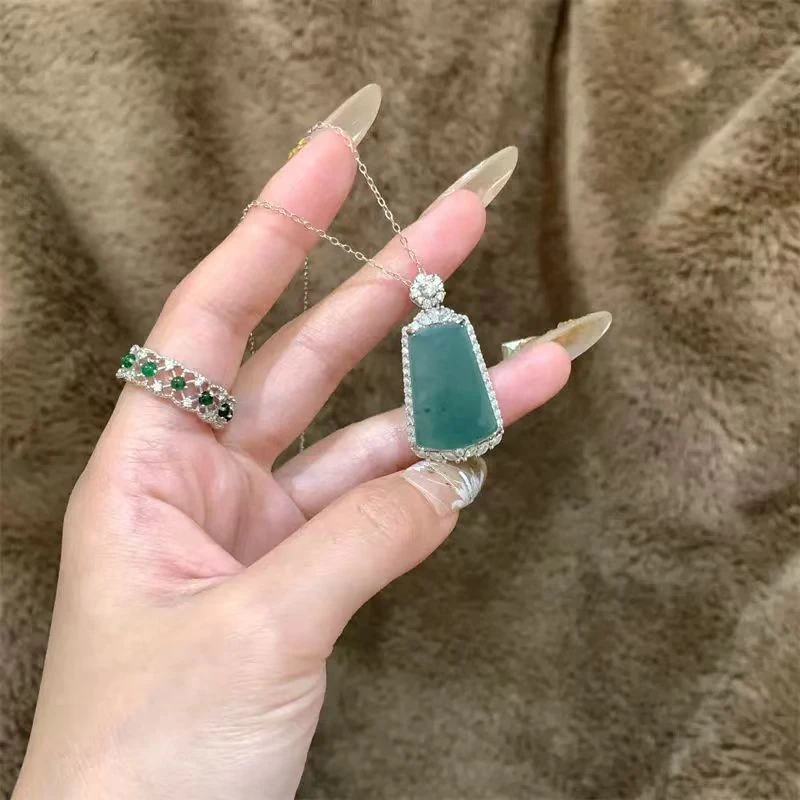 铜合金项链 仿玉石137气质小众项链