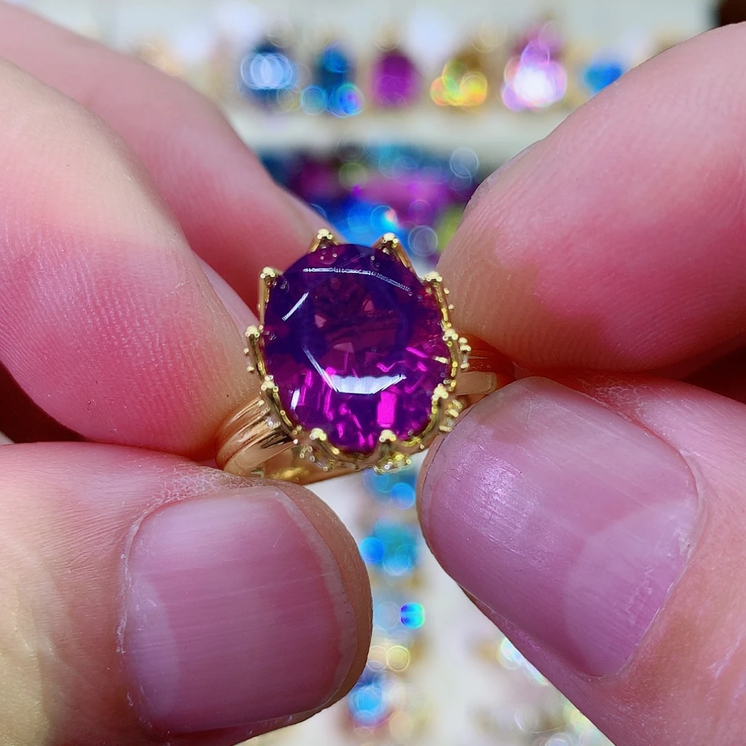 水晶戒指银S925镶嵌