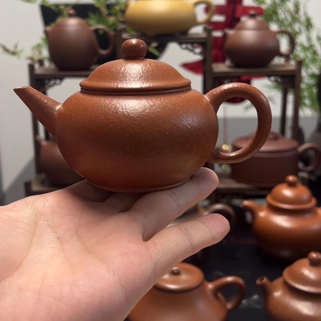 紫砂茶壶精工半手降坡泥水平壶160cc