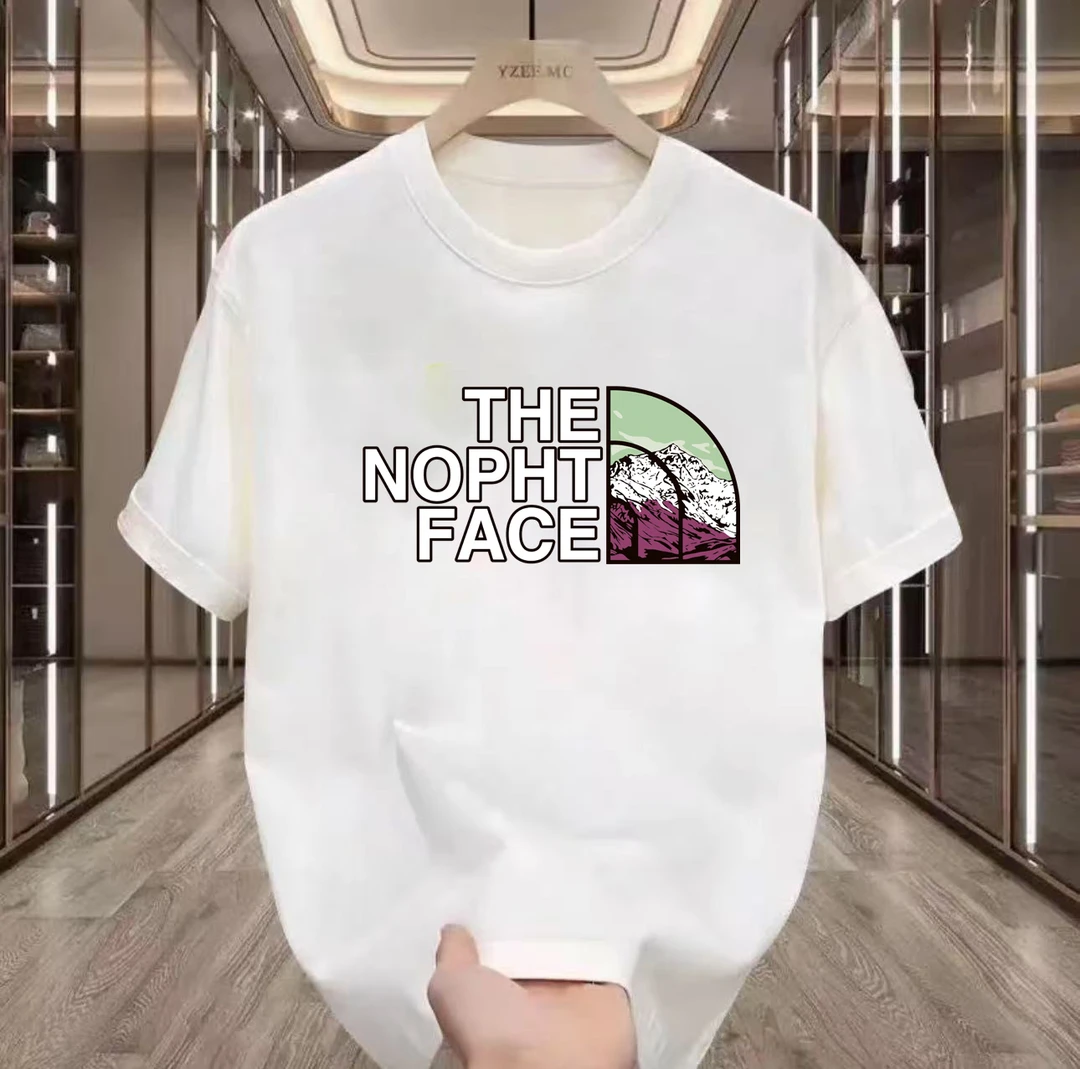 重磅新疆长绒棉夏季短袖男女休闲透气圆领印花纯棉T恤BMM