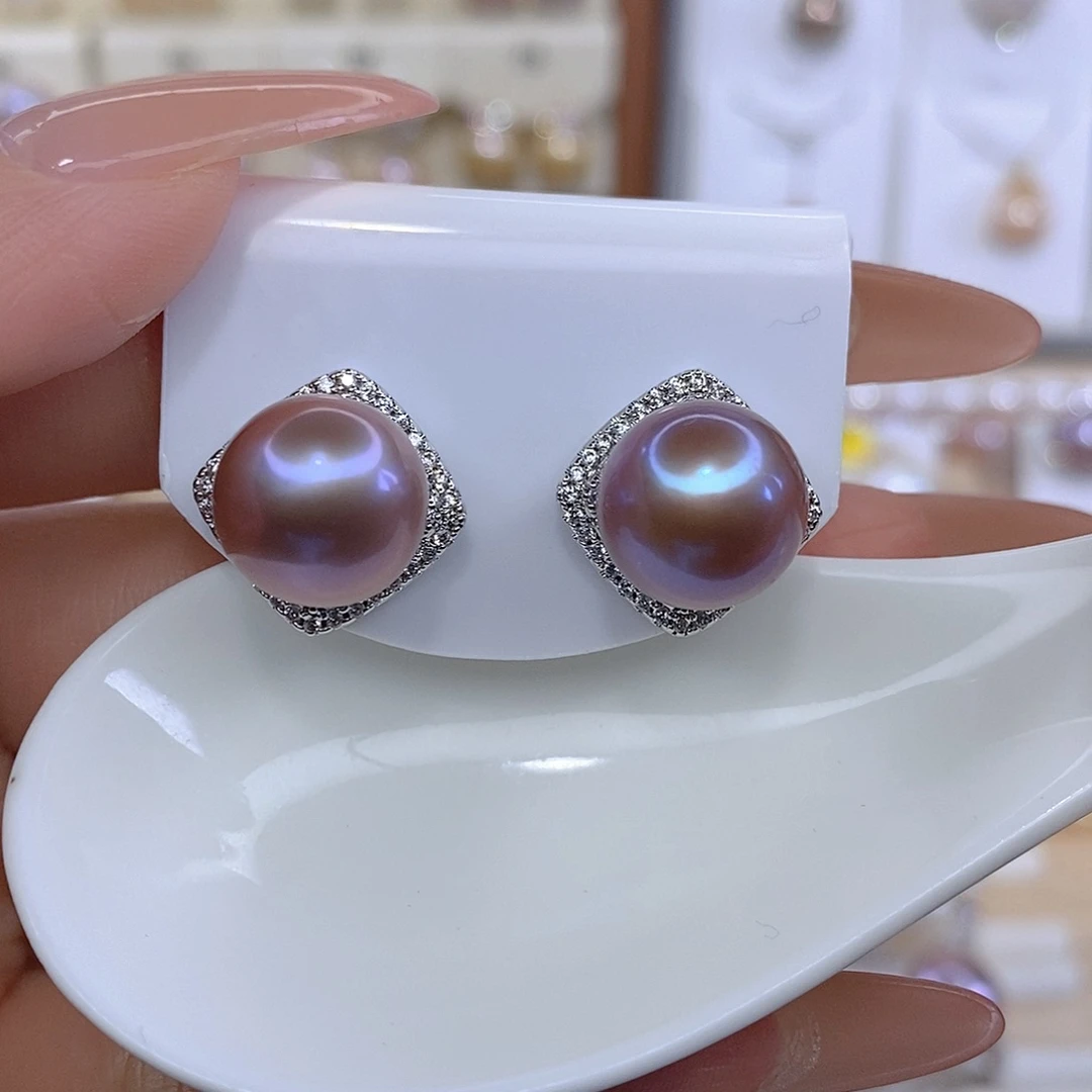 未镶嵌淡水珍珠耳饰F