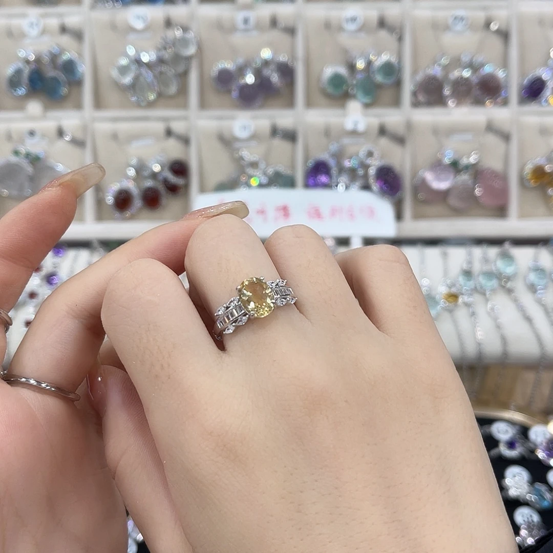 蛇纹石玉银S925镶嵌戒指