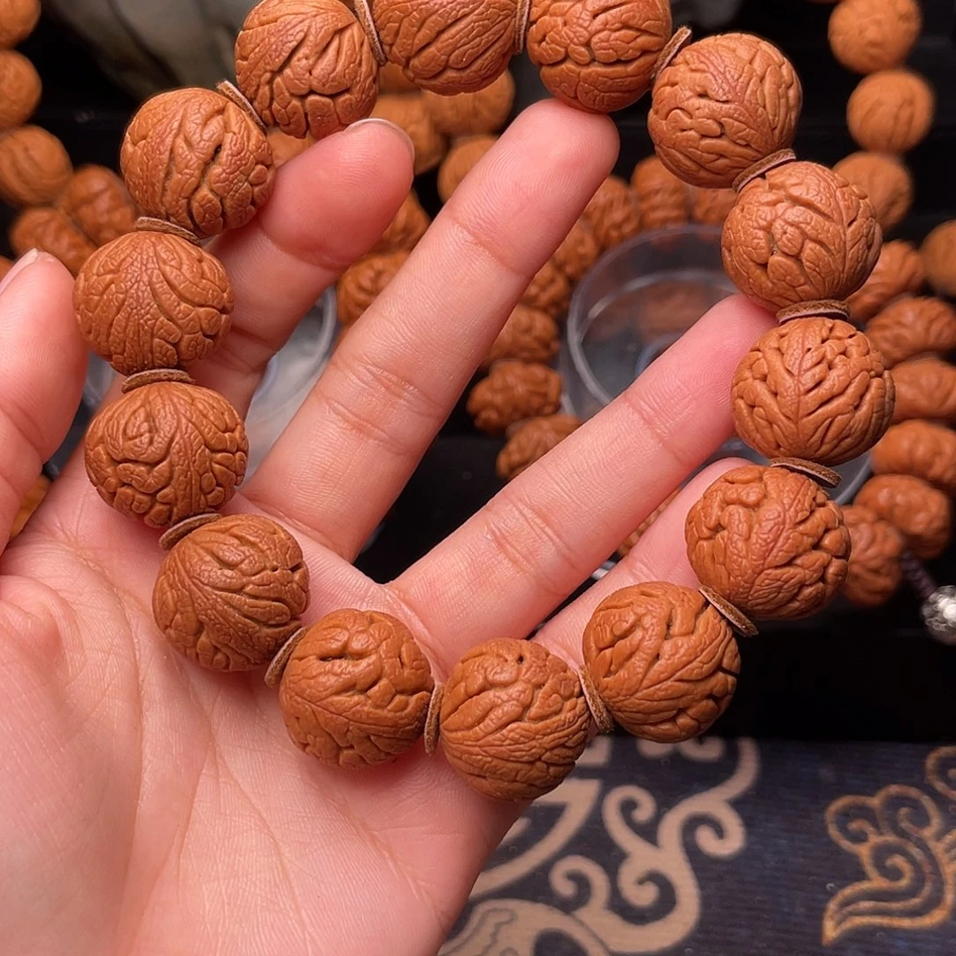 桃核手串精品红魔铁将军1.8