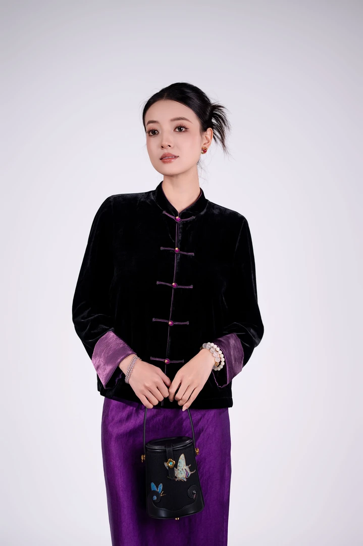 玉家人【勐紫】满分桑蚕丝丝绒傣族服装改良服饰民族风秋冬款