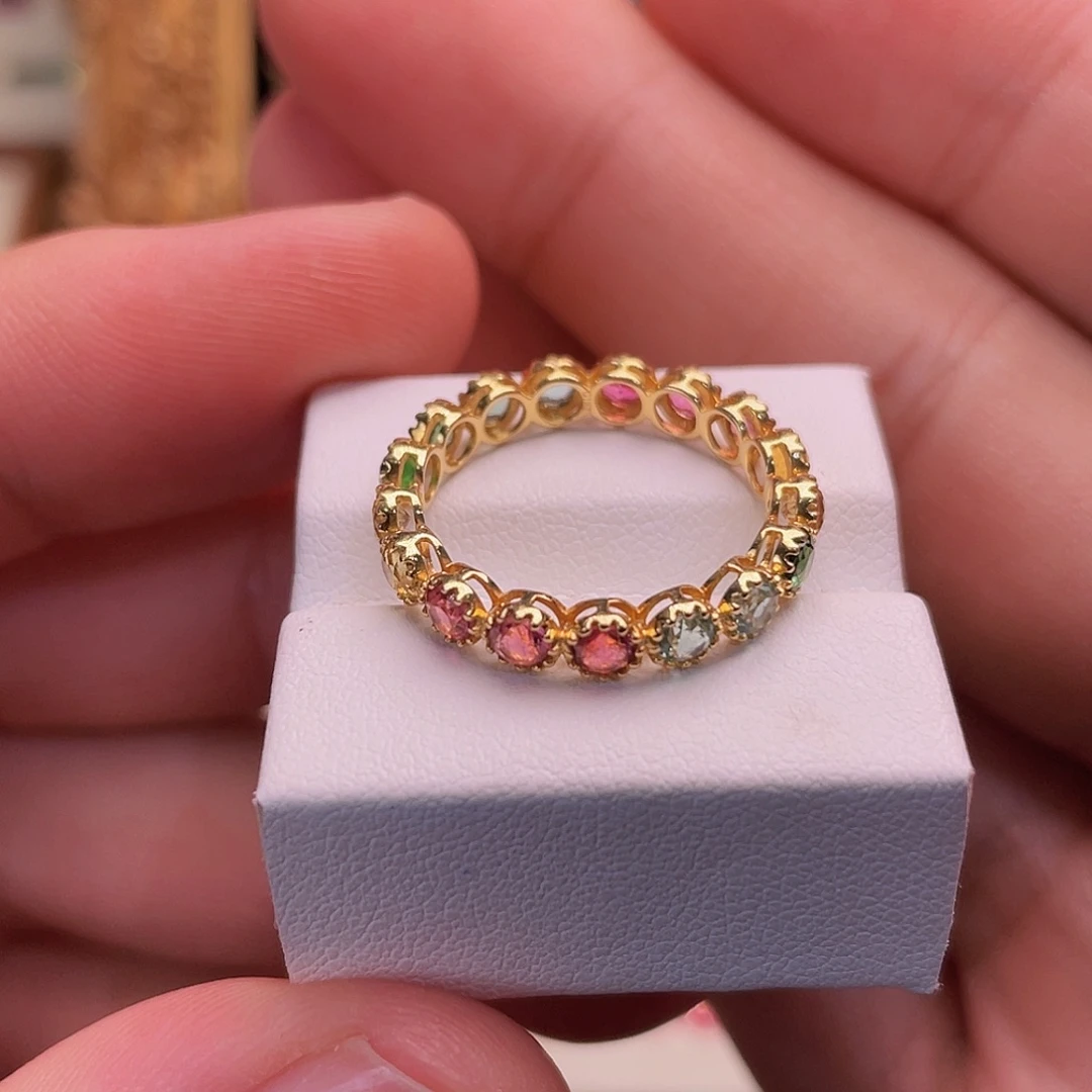 18K金镶嵌戒指碧玺