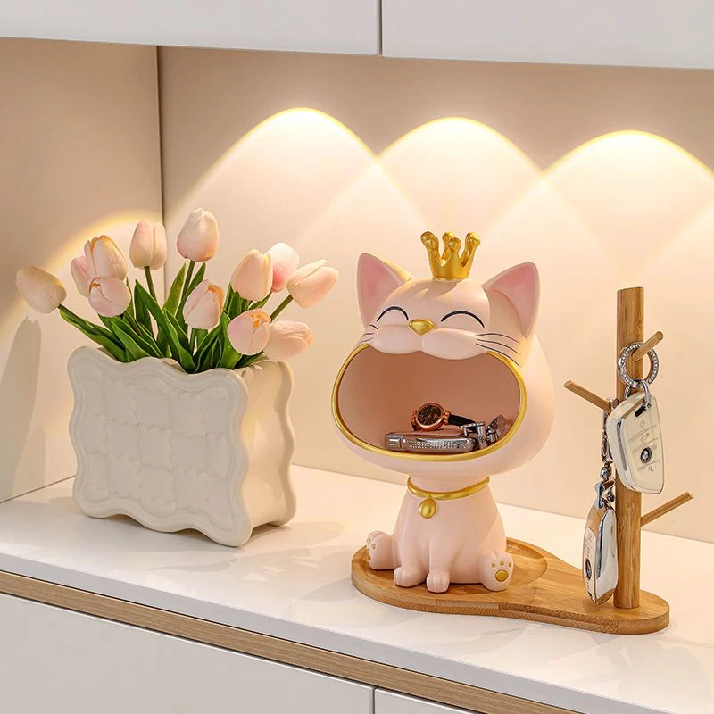 北欧风收纳盒入户鞋柜客厅玄关装饰品多功能收纳钥匙收纳摆件入门