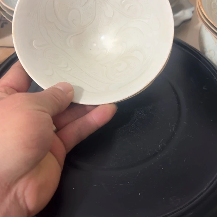 罐夏*影青釉纹饰斗笠盏