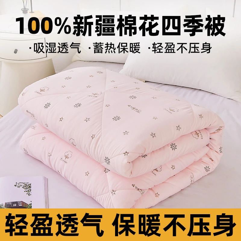 迎时棉花四季被 纯棉花填充 单人双人春秋被芯 透气舒适被子轻盈