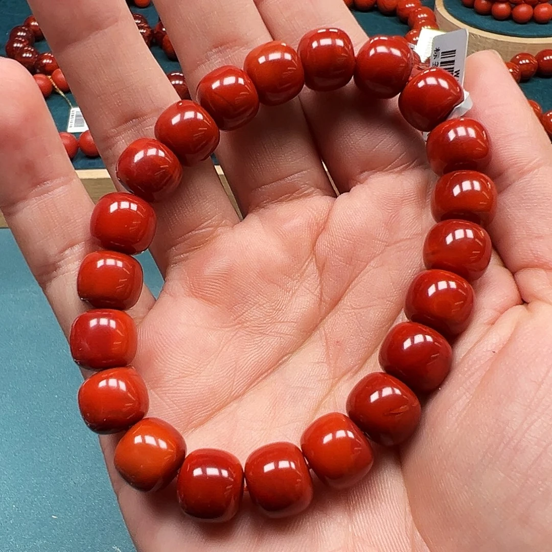 南红玛瑙未镶嵌手串川料牛血锦红10m典藏版