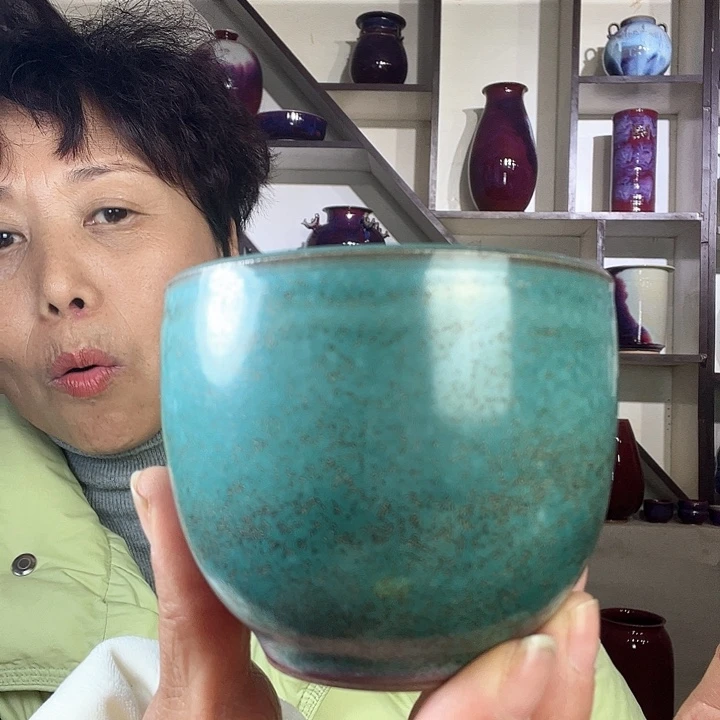 瓷片钧瓷手工艺品杯子