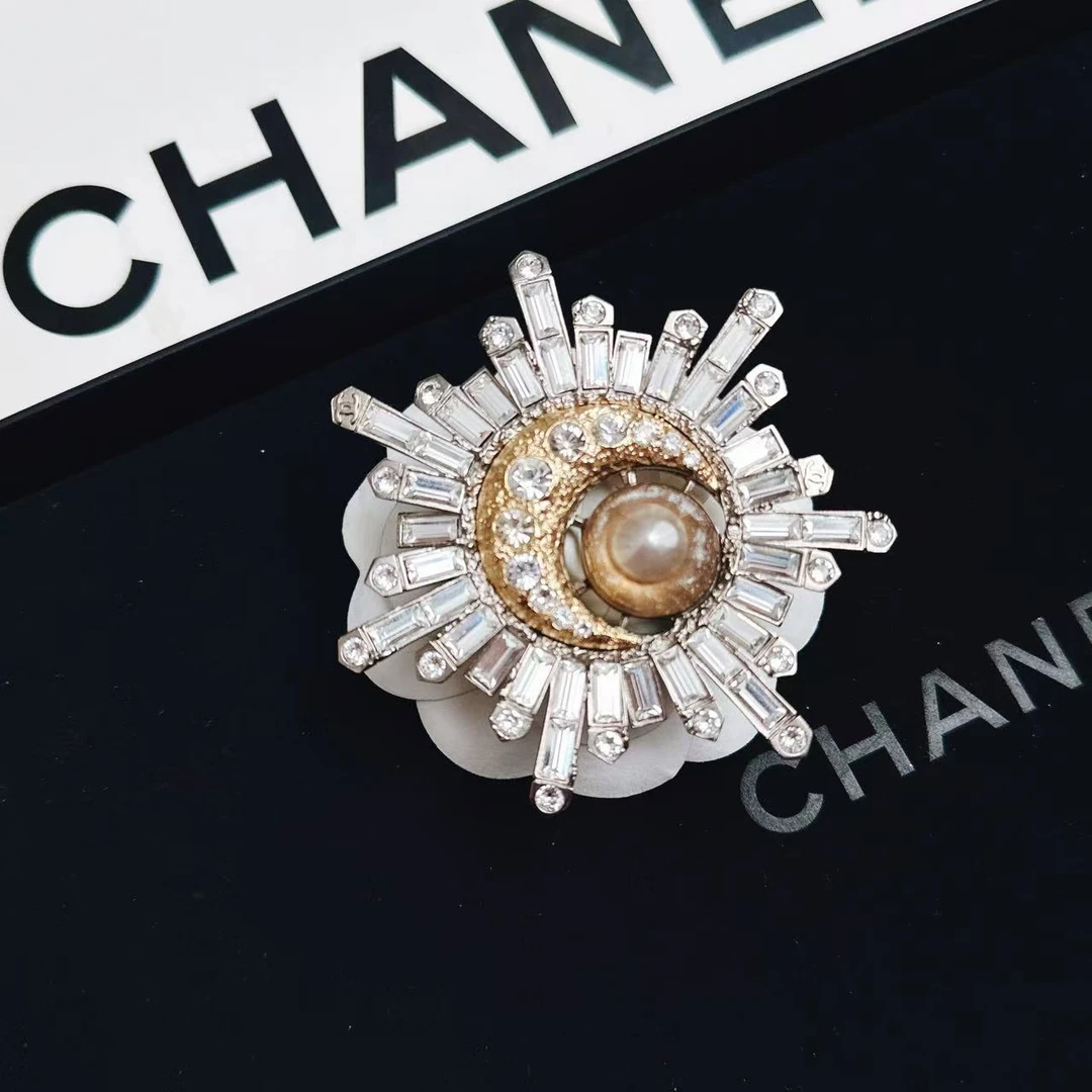 95新 Chanel/香奈儿 柚礼中古/香奈儿星月满钻胸针LZ503105