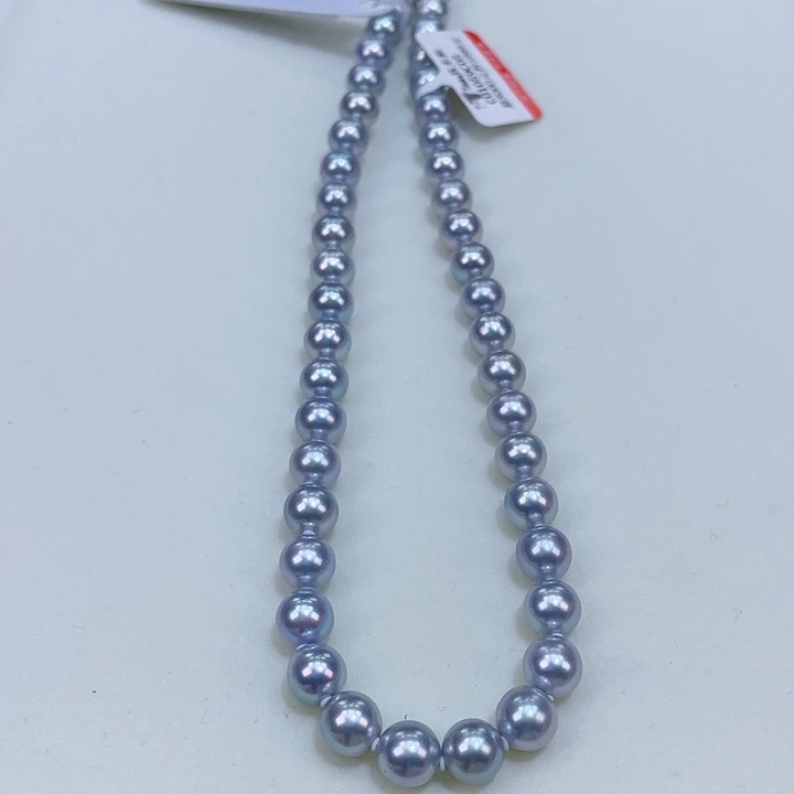 海水珍珠颈饰银S925镶嵌7/8.5海水真多麻天花板亮