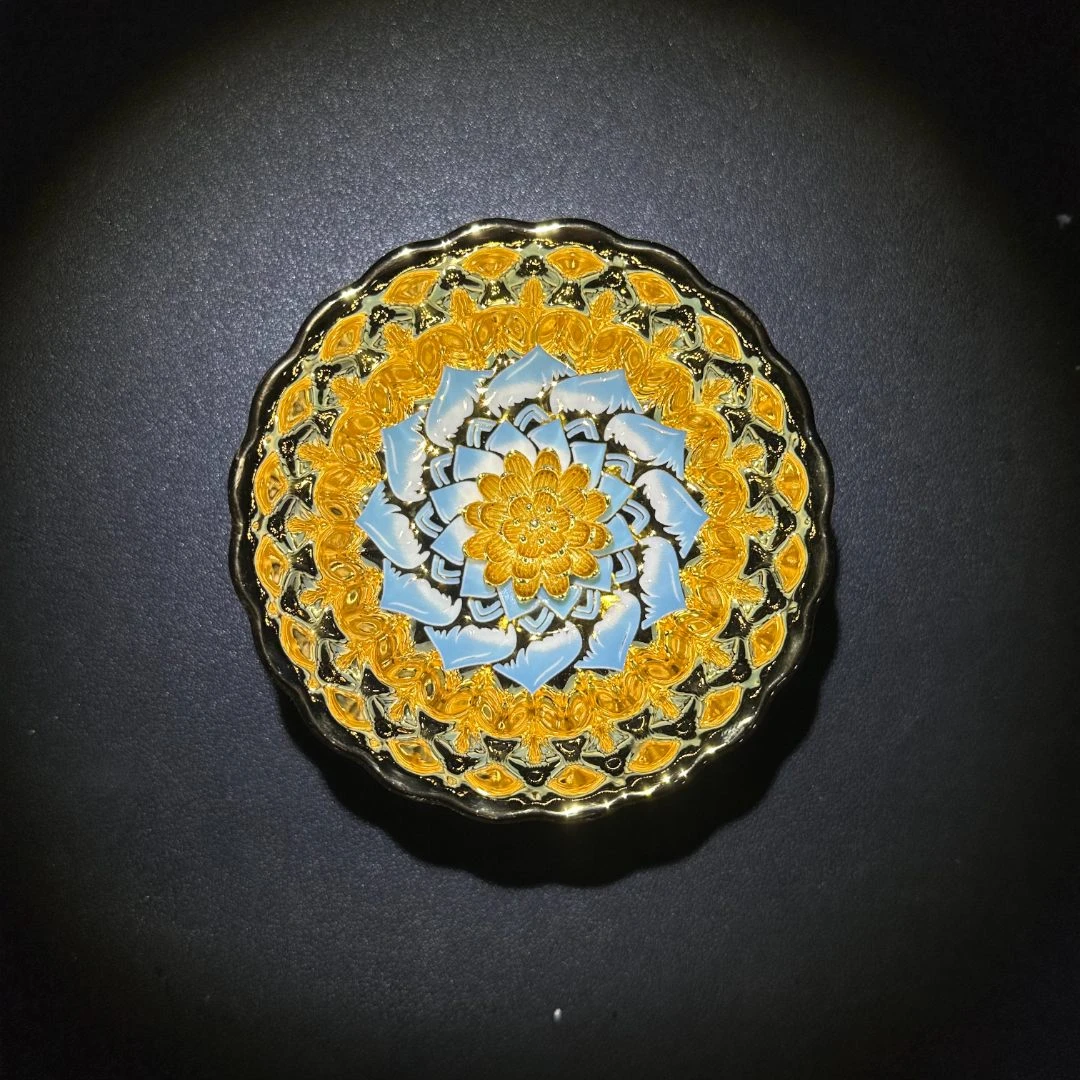 【闪购商品】高端茶器 金蓝莲花 主人茶杯