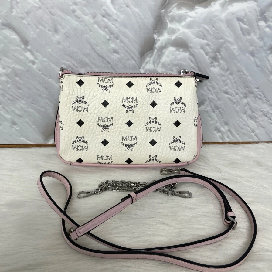 95新 MCM 1260 5353 mcm拼色链条包