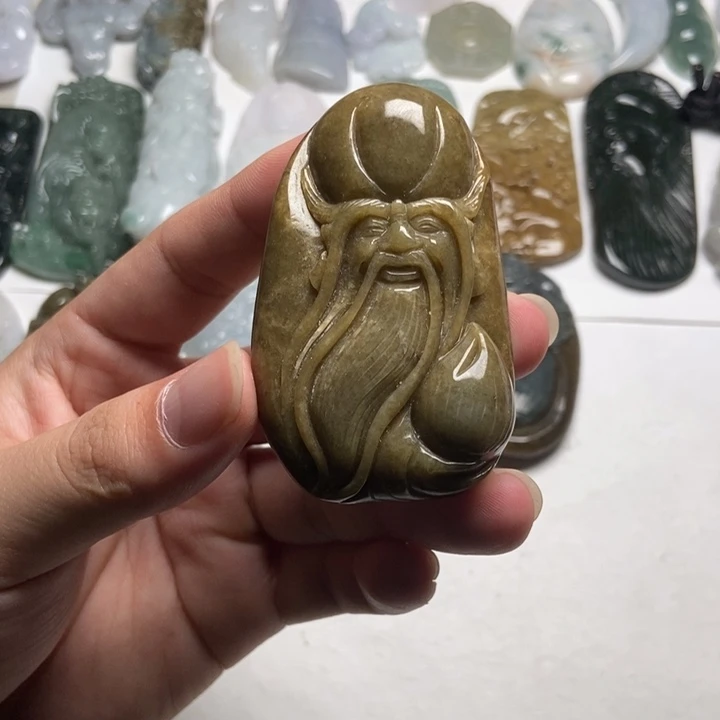 翡翠未镶嵌颈饰寿星43