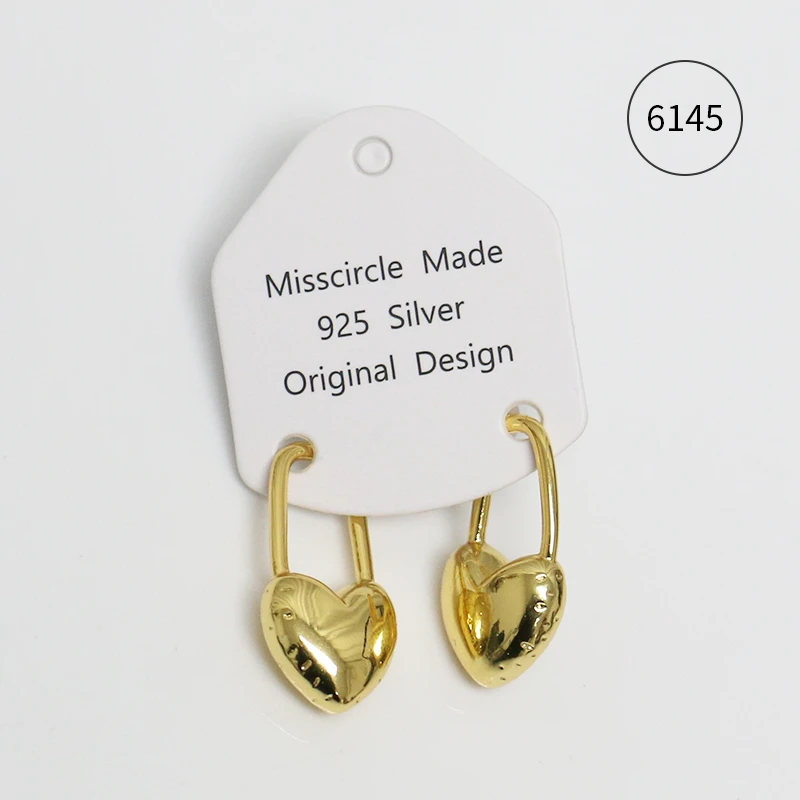 Misscircle Made 铜合金耳饰 爱心锁耳环气质百搭个性经典女6145
