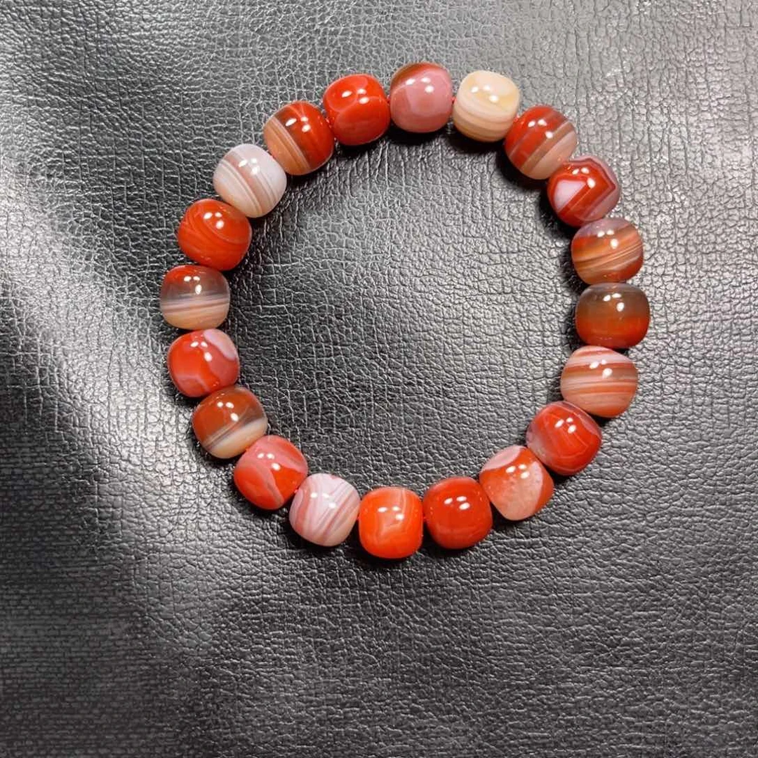 南红玛瑙未镶嵌手串卡10老型单圈