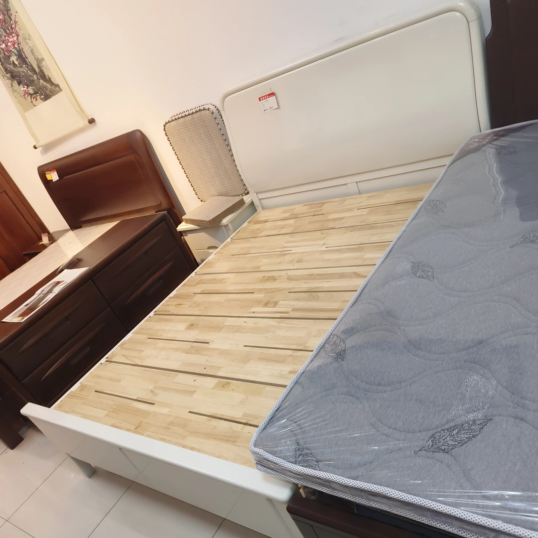 上海健通家具店双人床全实木原木无辅料1.51.8