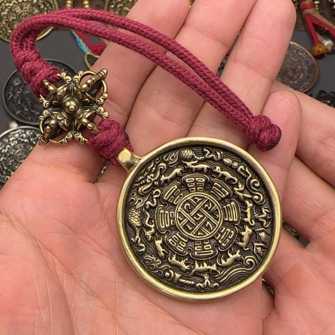 老铜九宫牌吊坠喜欢的来