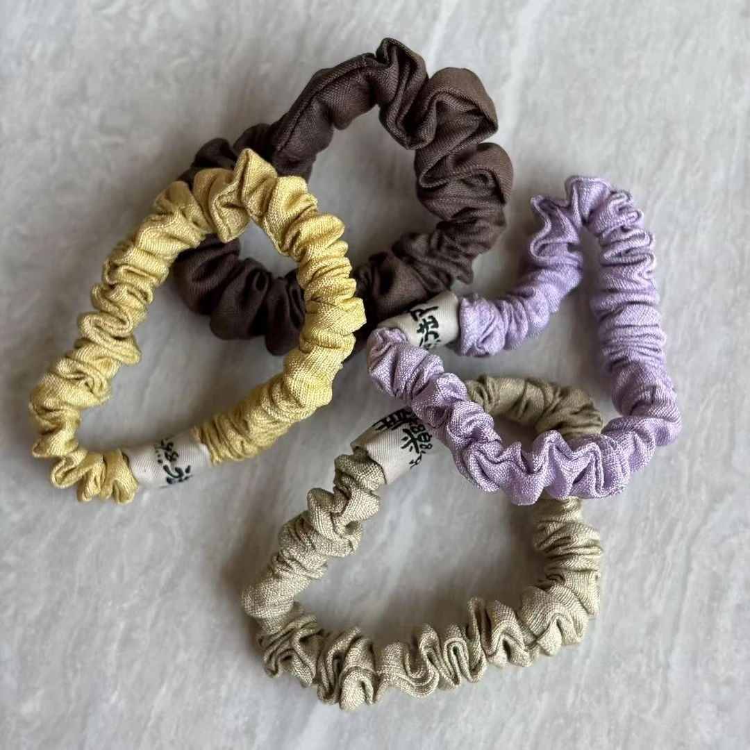 （四只装）柞蚕丝发饰 简约甜美真丝时尚可爱发圈