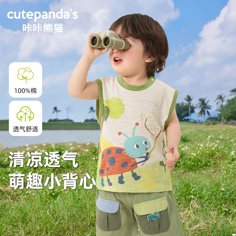 【现货】婴儿衣服休闲印花背心无袖T恤夏装男女童宝宝上衣夏季Y9522