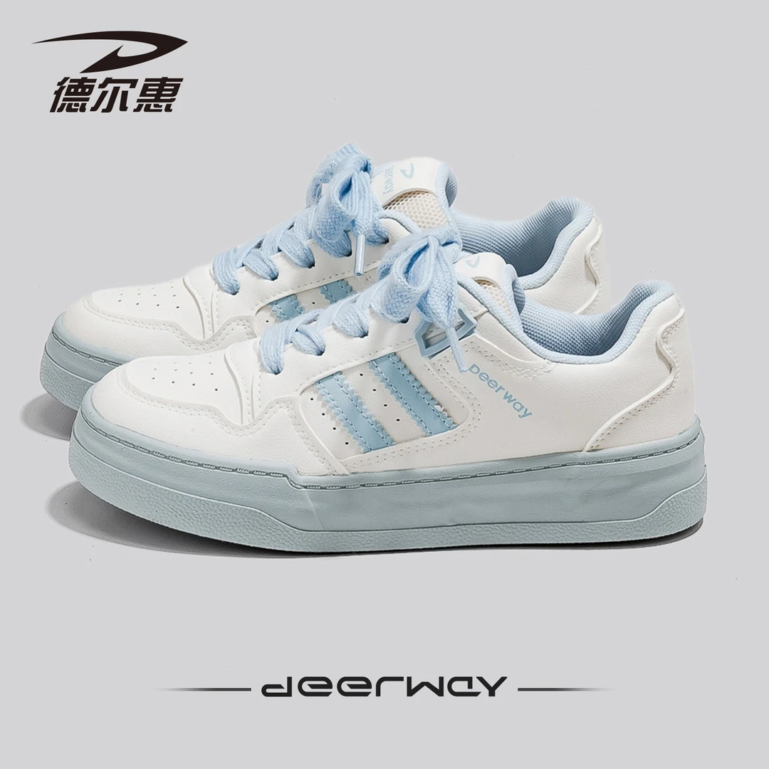 德尔惠2025秋季新款百搭休闲低帮板鞋时尚学生小白鞋舒适厚底女鞋