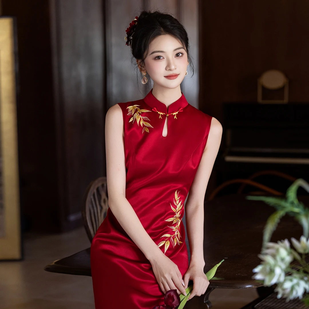 蕾蒂若【平穗】新中式结婚订婚旗袍敬酒服国风结婚礼服女款1472