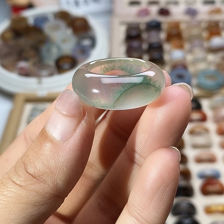 玛瑙/玉髓未镶嵌戒指B 46不退换港16+内径17.7