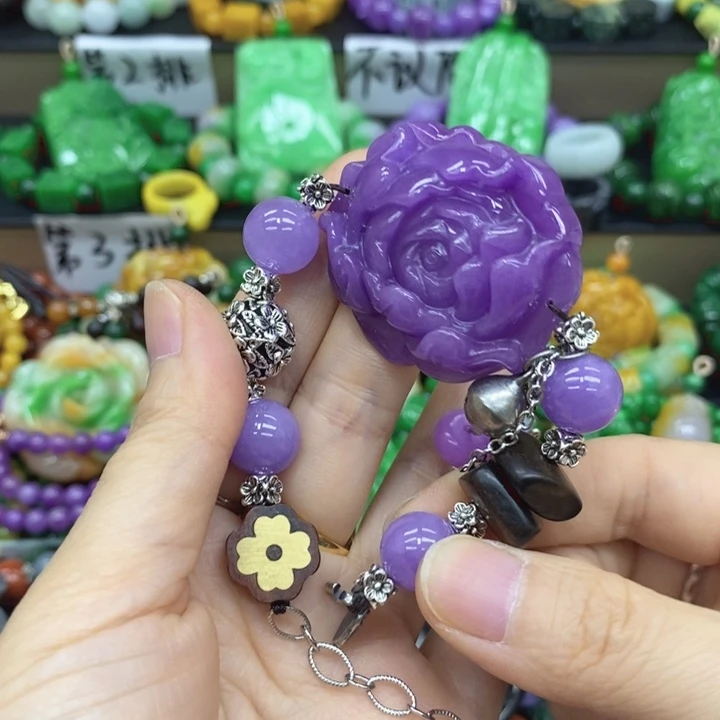 敖***子翡翠未镶嵌耳饰手链37