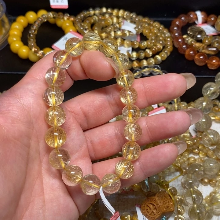 水晶手链未镶嵌彩*天然钛晶