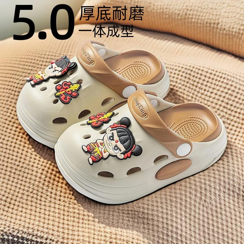 防滑儿童软敖丙哪吒魔童闹海大童2025新款拖鞋软底漏水青少年
