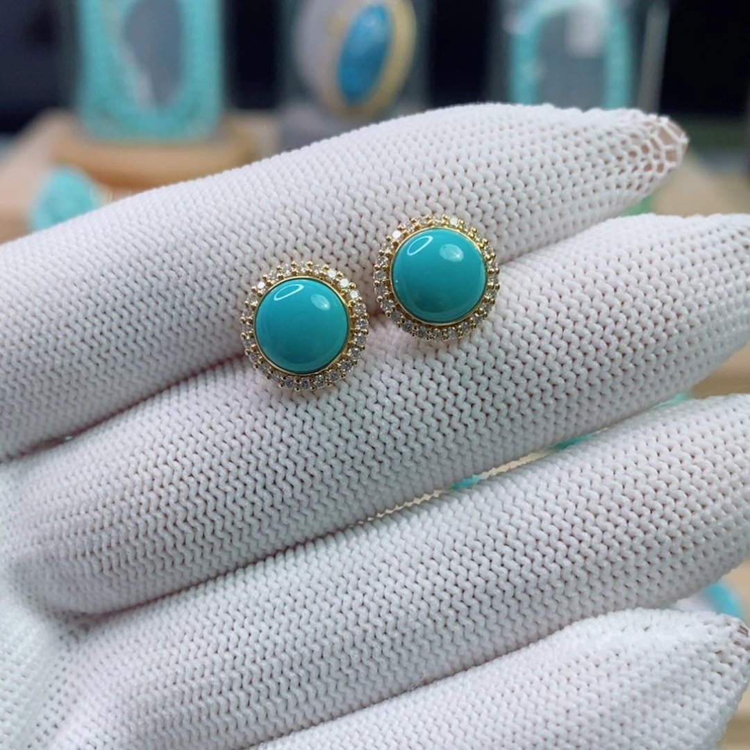 绿松石18K金镶嵌珠宝奇石