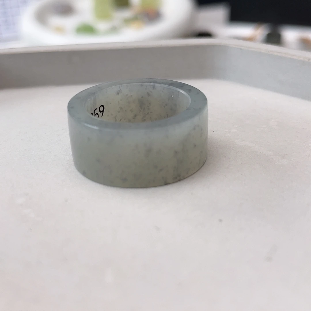 和田玉（碧玉）戒指未镶嵌L5 青花直切 不退换18.8