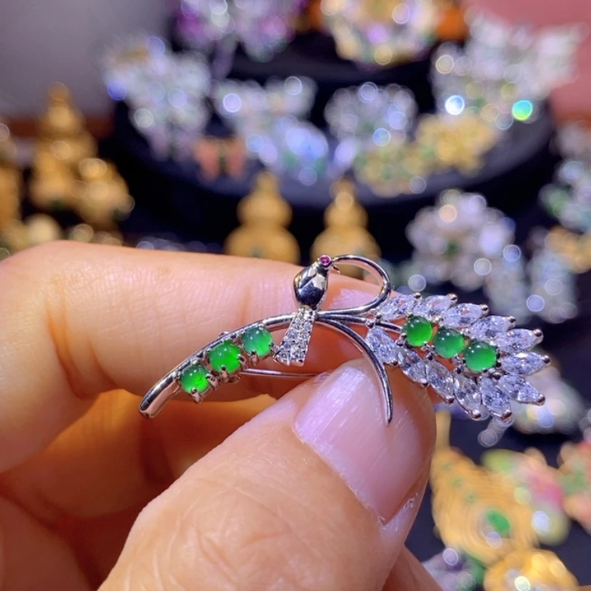 【闪购商品】翡翠挂件银S925镶嵌天然资源