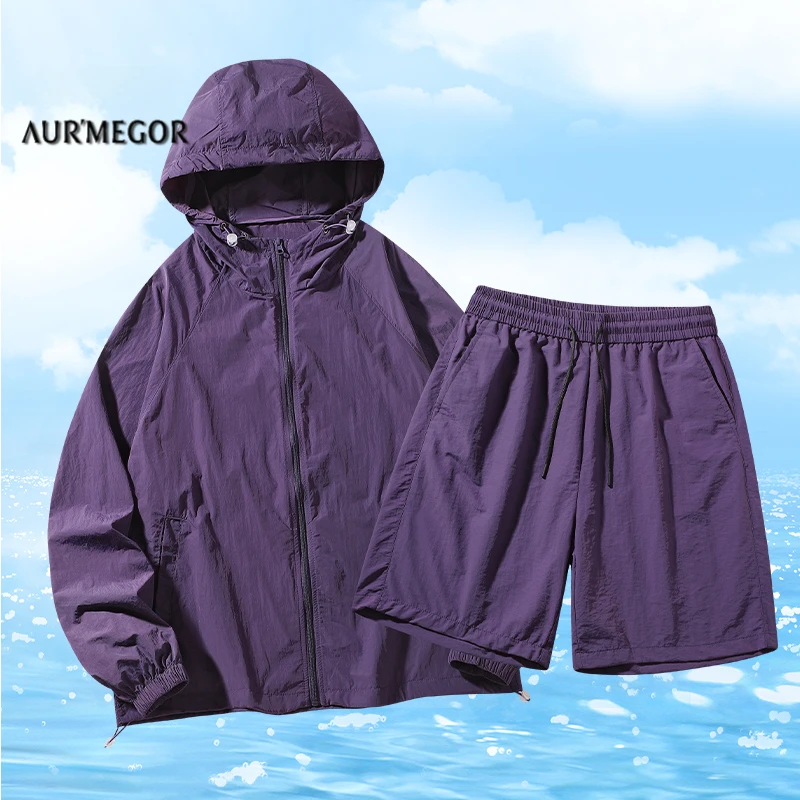 运动套装2025新款爆款冰丝防晒服男女款夏季超薄情侣运动套装