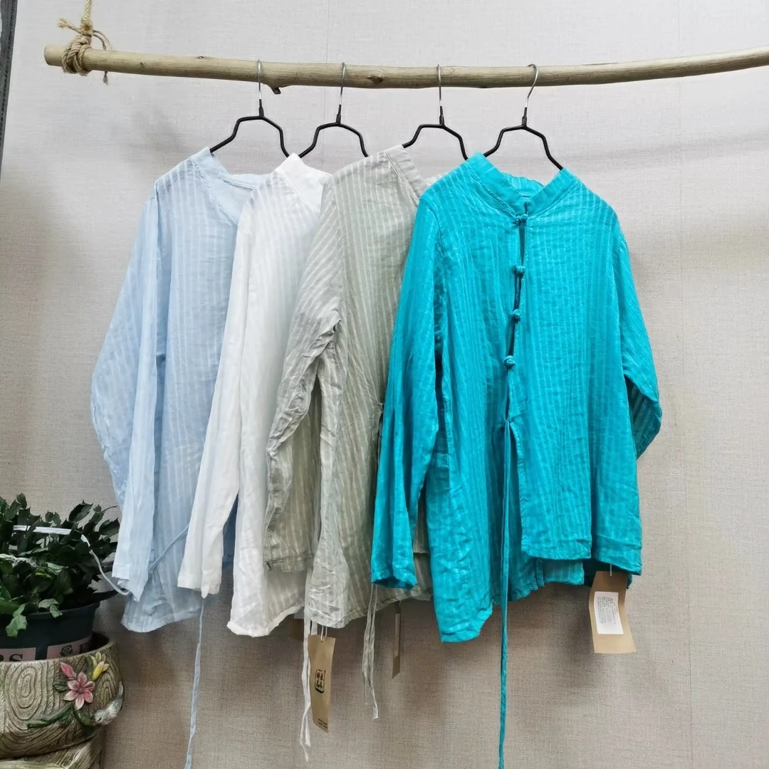 儒品素衣9956提条斜襟盘扣上衣