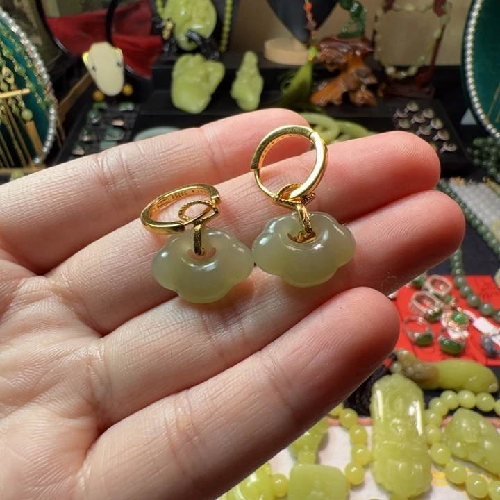 和田玉颈饰银S925镶嵌