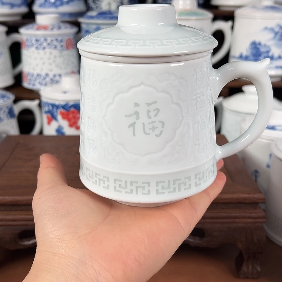 景德镇高温陶瓷办公杯家用