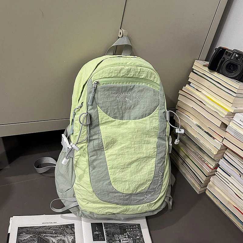 mingdiandian新款百搭运动双肩包学生大容量上课通勤背包女男休闲