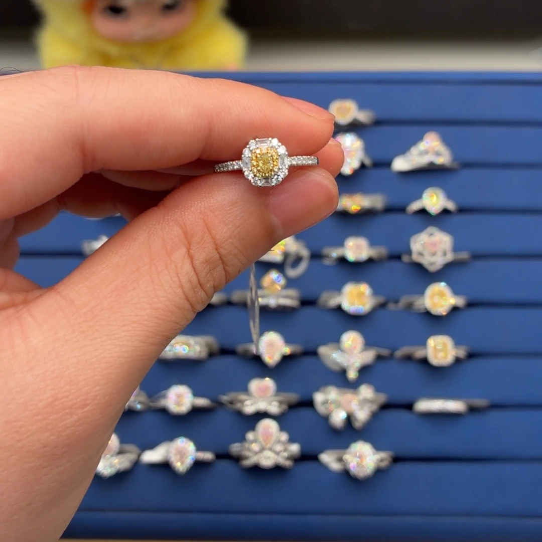 戒指/指环18K金镶嵌钻石黄钻戒指