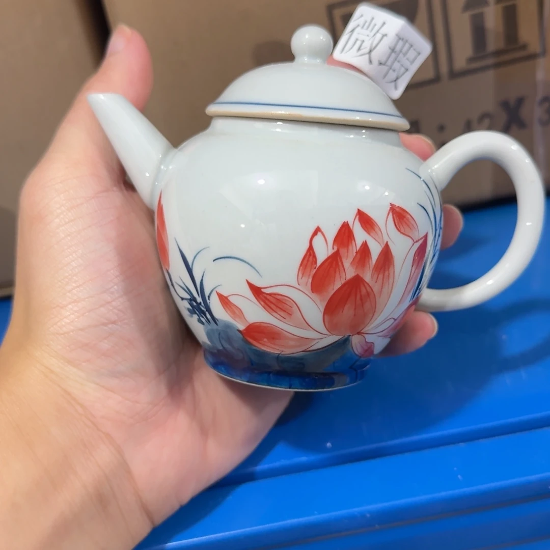 釉下手绘茶具微瑕