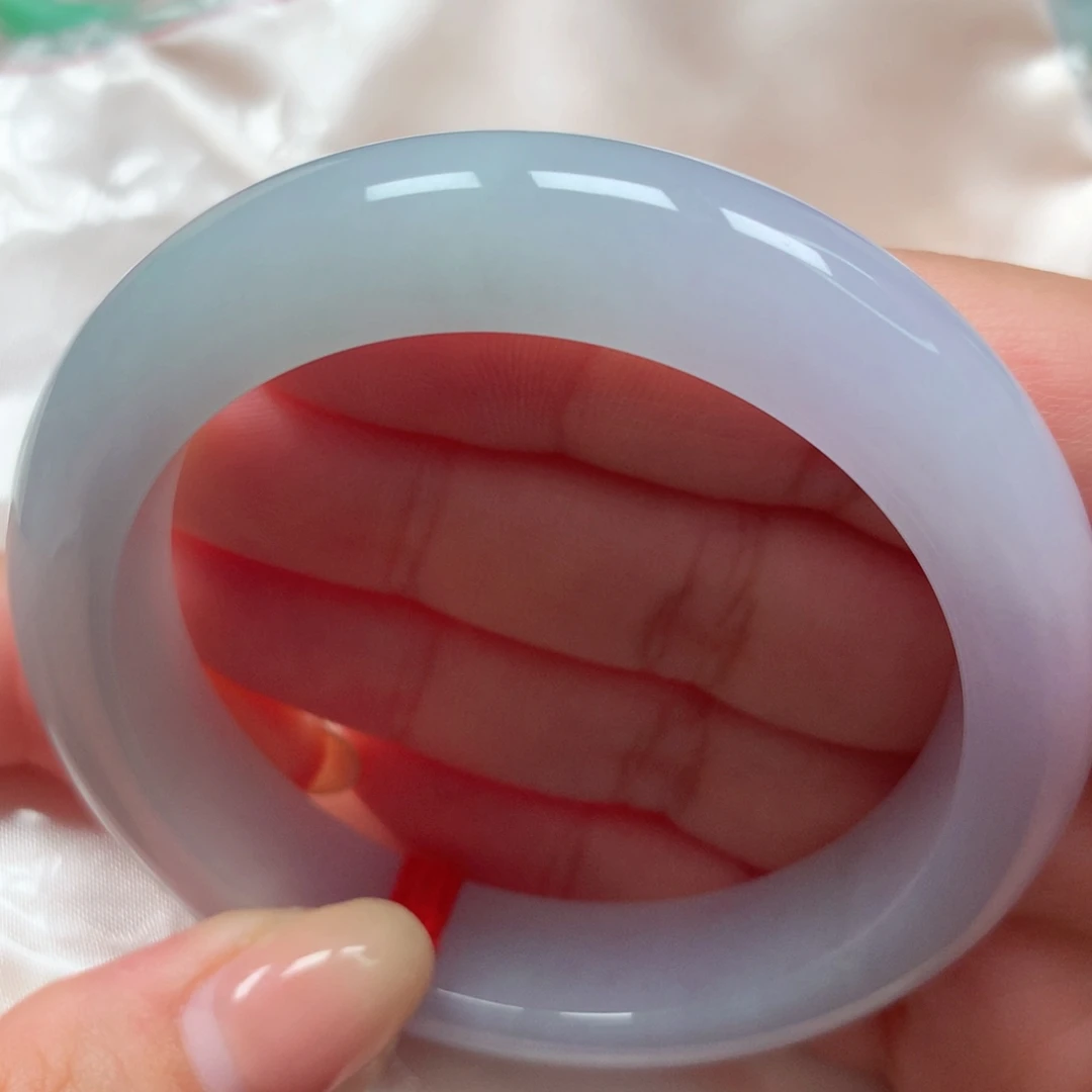 翡翠未镶嵌手镯24冰胶蓝紫