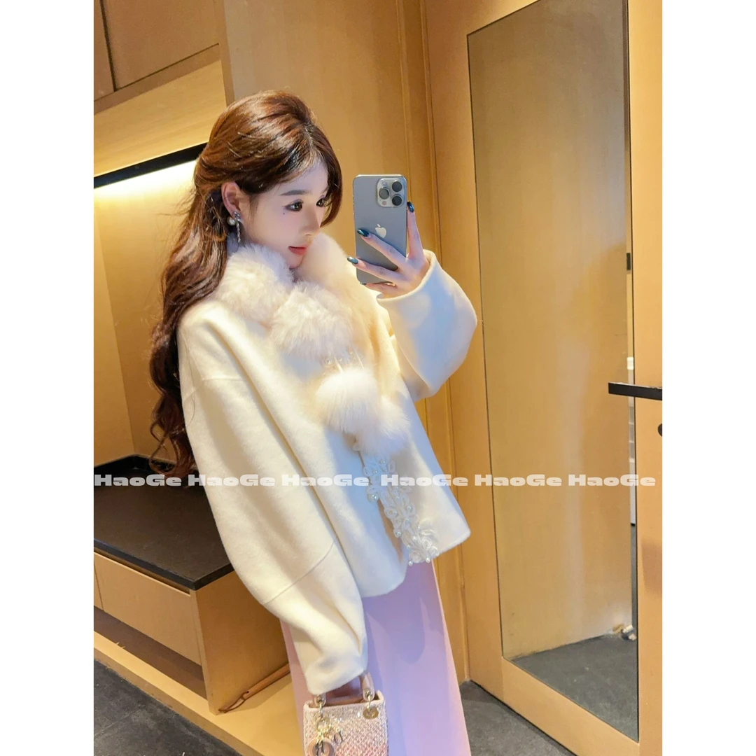 浩哥严选●江南美人HGQ5WT4729A羊毛混纺外套预