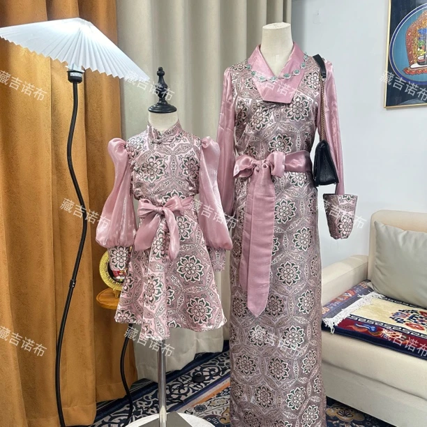 新款藏式设计款亲子装母女装