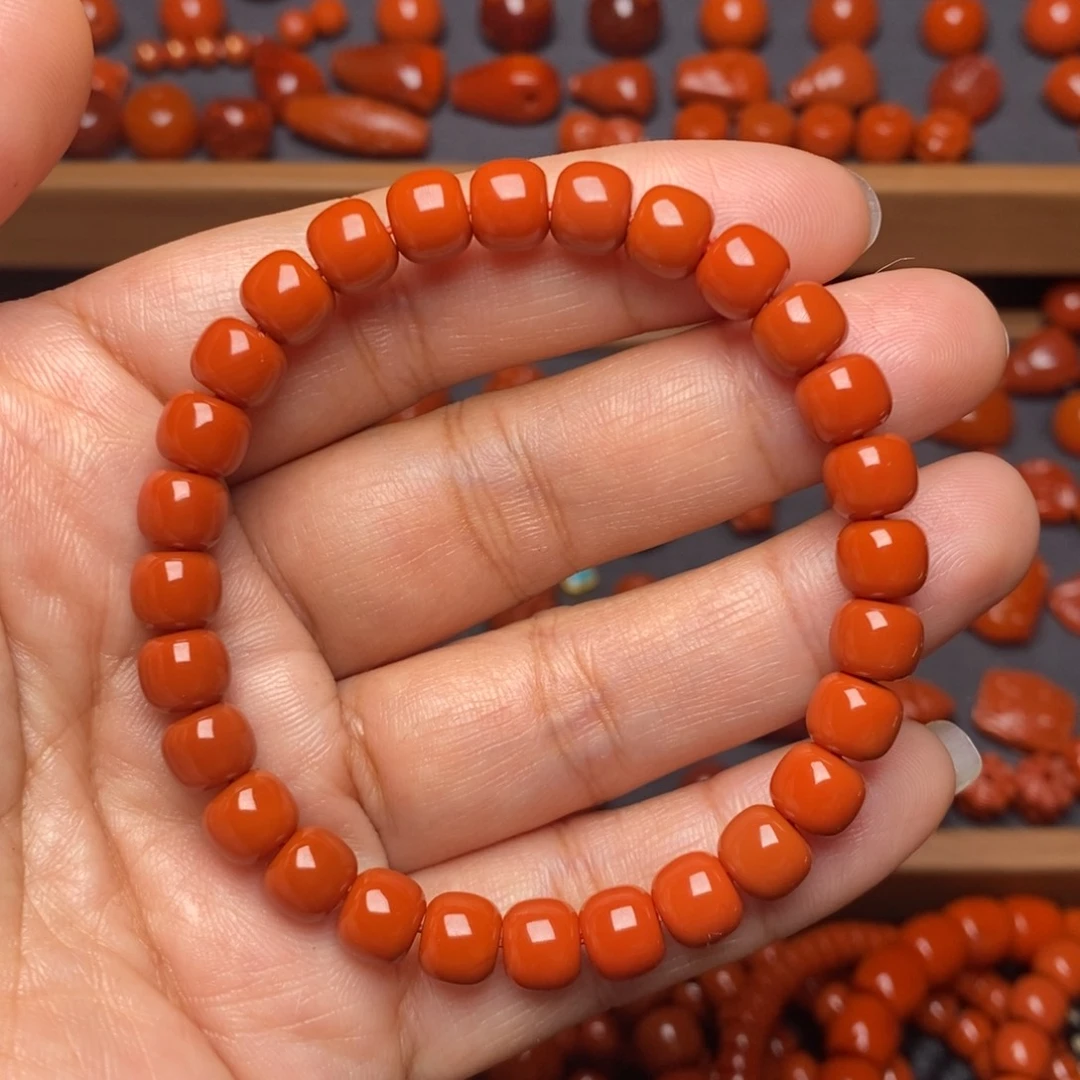 南红玛瑙配饰未镶嵌手串卡7.2