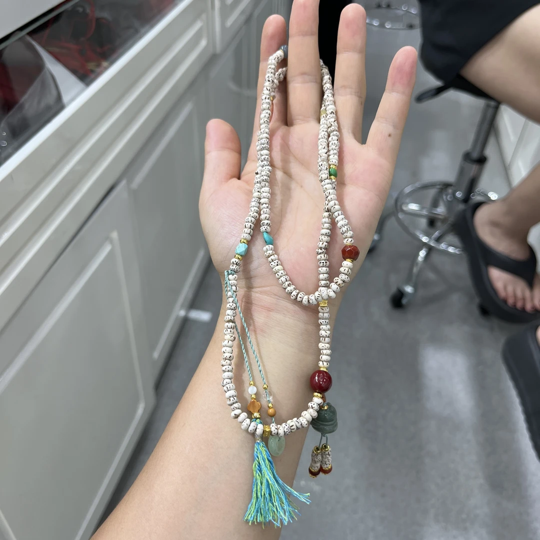 【七七严选珠宝】药片星月菩提长款项链D3-8173