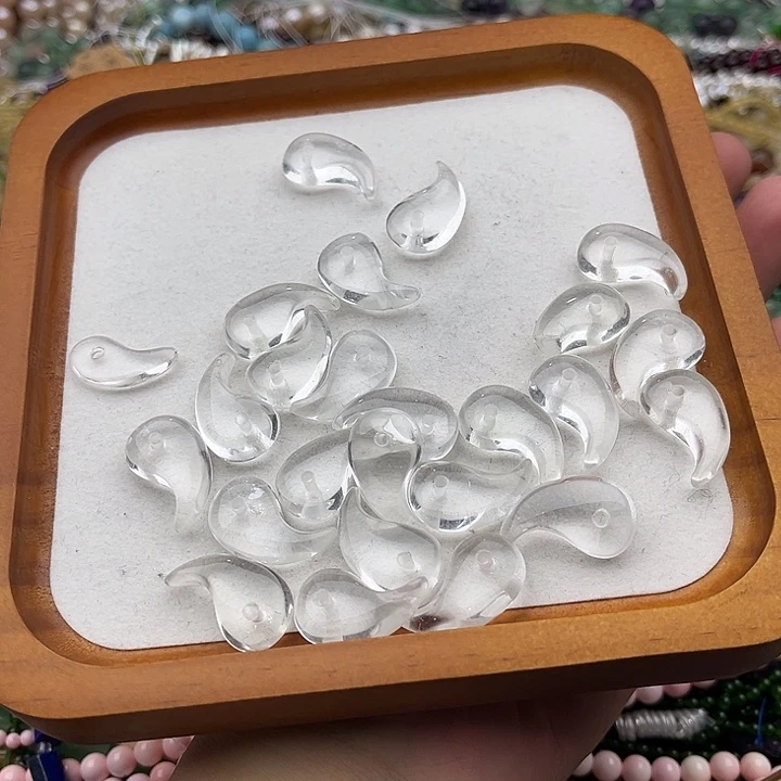 玛瑙/玉髓未镶嵌珠宝半成品2个白水晶吊坠