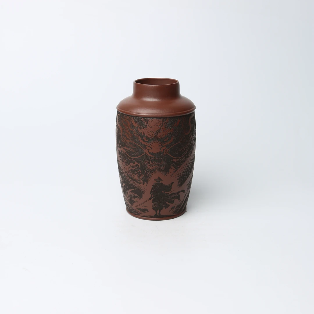 直041 一见开天门  350cc 双层 老紫泥 精品紫砂原矿便携净水杯