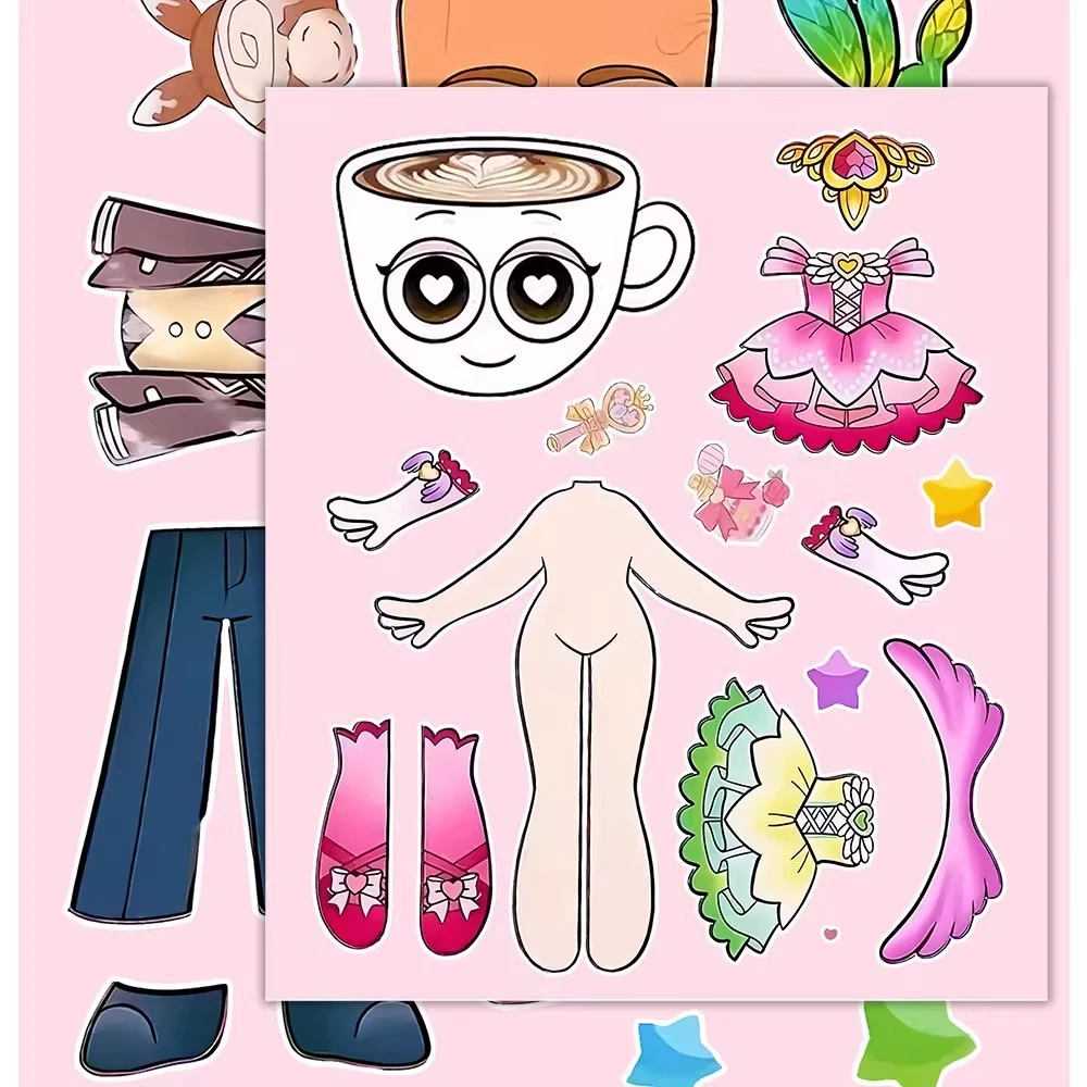 174张山海经贴纸搞怪趣味手工益智玩具贴画diy创意粘贴手账桌面